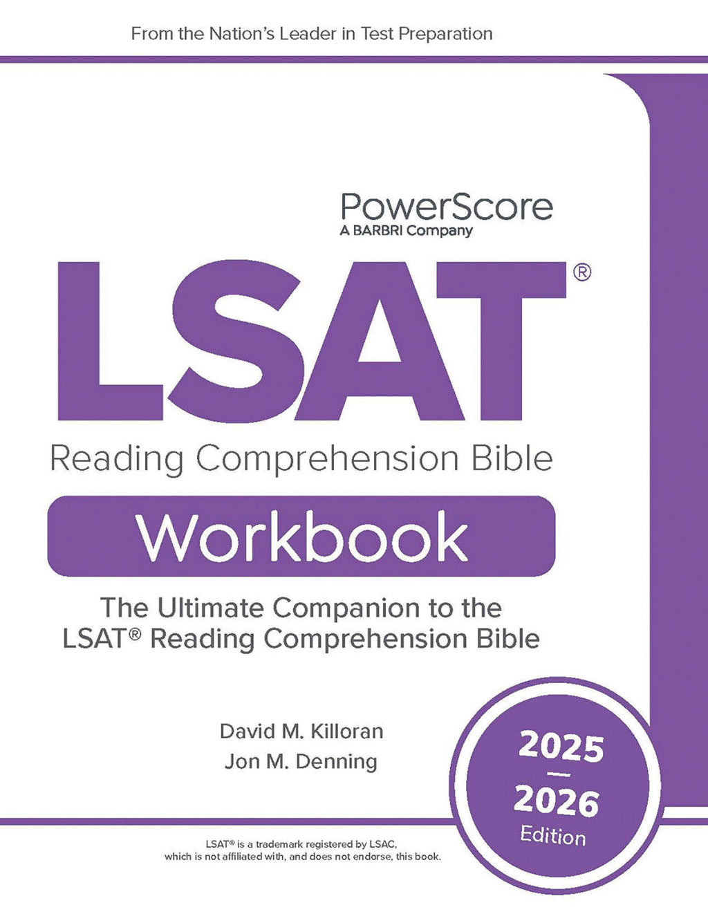 PowerScore LSAT Reading Comprehension Bible Workbook 2025-2026