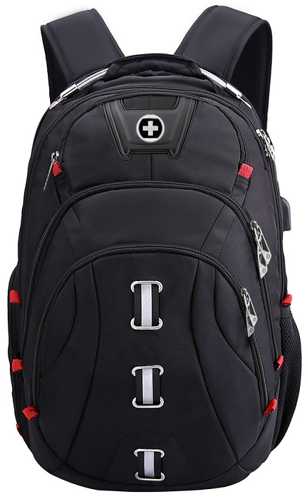 SwissDigital Design Carrying Case Backpack with Charging Port for Up to 15.6 MacBooks