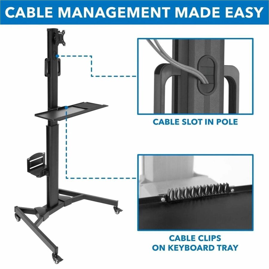 Mount-It! Mobile PC Workstation with Lockable Casters, Monitor Mount ...