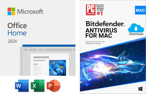 Microsoft Office Home 2024 | Classic Apps: Word, Excel, PowerPoint | withBitdefender AntiVirus with VPN for MAC