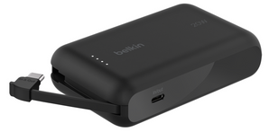 Belkin Power Bank 10K with Integrated Cable & 2nd Device Charging (4 Colors)