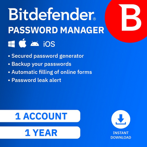 BitDefender SecurePass Password Manager 1-Year Subscription for Mac/Windows/iOS/Android