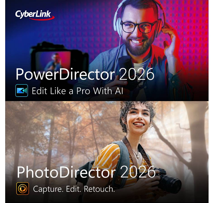 CyberLink PNP-0900-IWT0-00 PhotoDirector & PowerDirector 2026 with