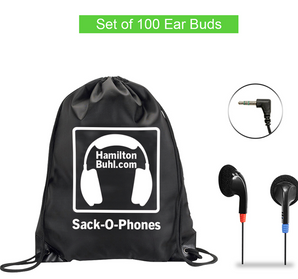 HamiltonBuhl Sack-O-Phones Earbuds (100-Pack)