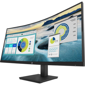 HP P34HC G4 34" WQHD Curved Screen LCD Monitor with Integrated USB-C Hub & KVM Switch