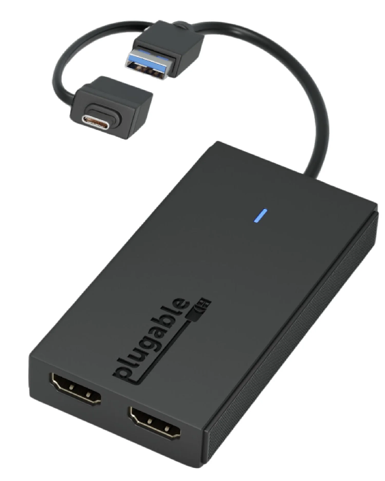 Plugable Technologies UGA-HDMI-2S USB-C or USB-A to Dual HDMI Adapter ...